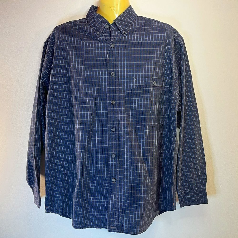 TOMMY BAHAMA INDIGO PALMS Yam Dyed Button up Shirt - Size Medium - NWT $95